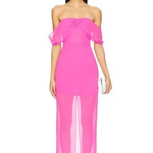 Elegant Pink Off-Shoulder Dress